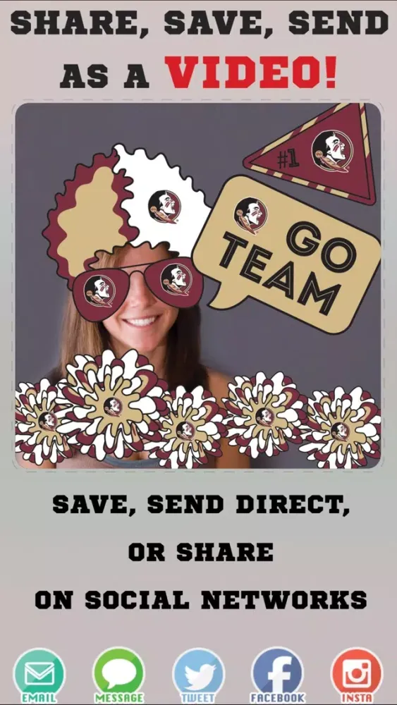 Ảnh chụp màn hình của Florida State Seminoles Animated Selfie Stickers