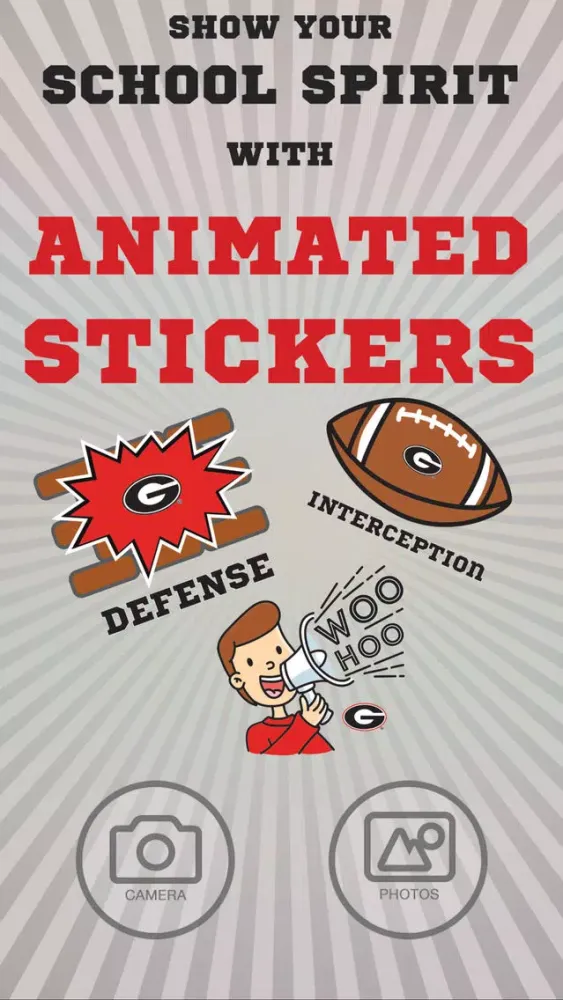 Capturas de tela do Georgia Bulldogs Animated Selfie Stickers