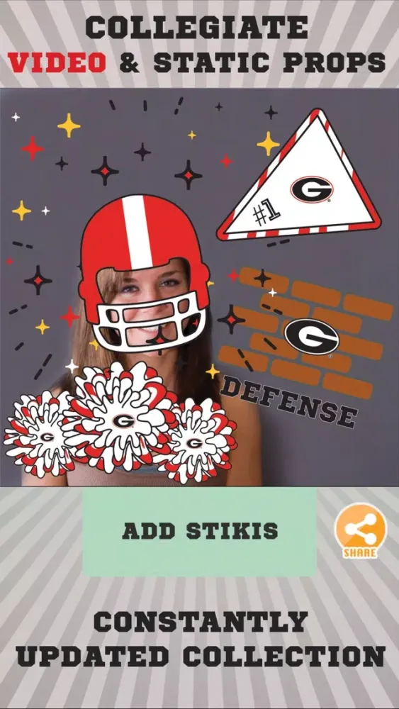 Capturas de tela do Georgia Bulldogs Animated Selfie Stickers