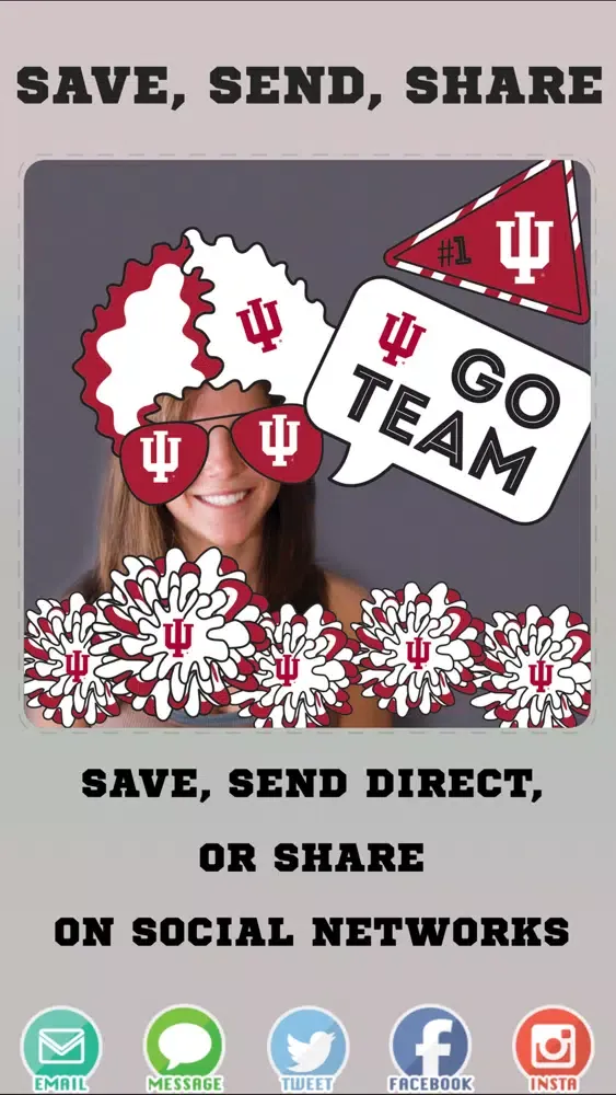 Indiana Hoosiers PLUS Selfie Stickers سکرین شاٹس