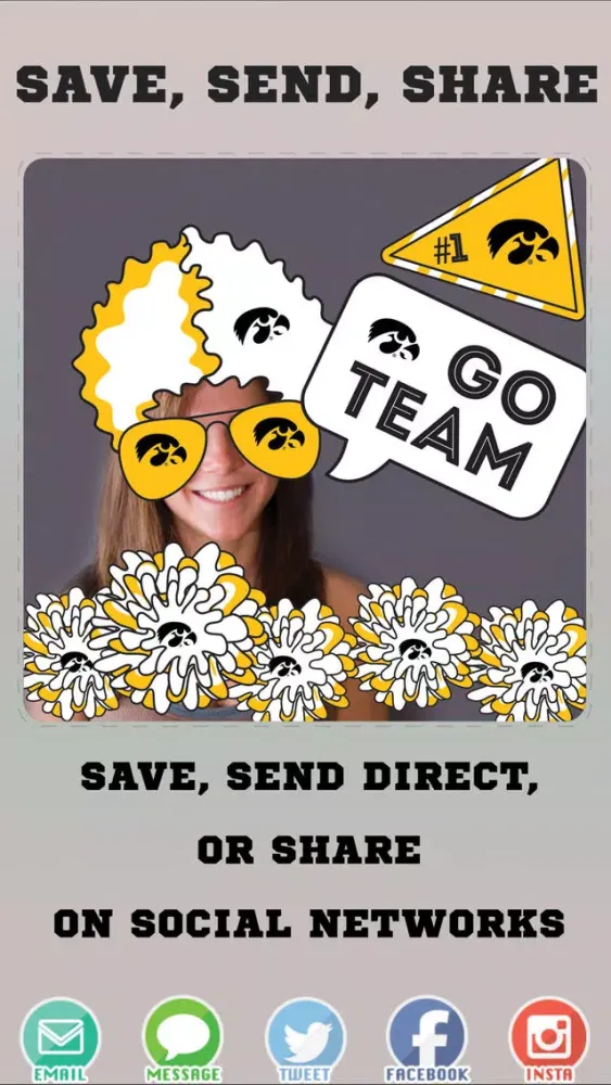 Iowa Hawkeyes PLUS Selfie Stickers Screenshots