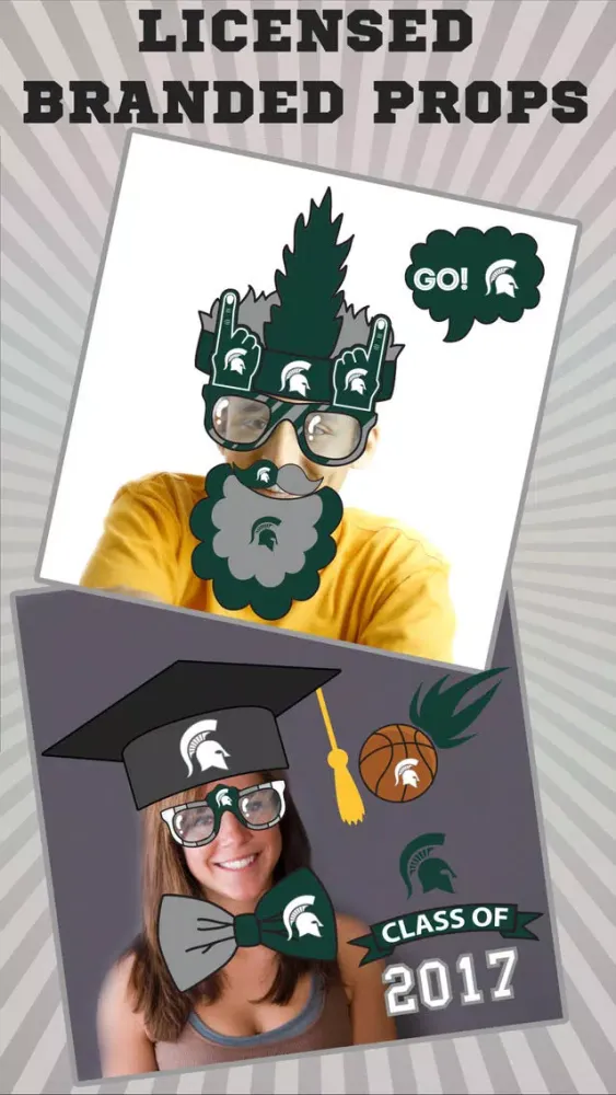 Capturas de tela do Michigan State Spartans Pro Photo Booth Stickers