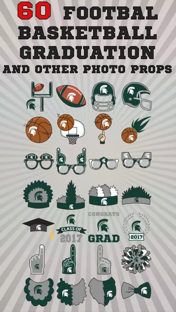 Capturas de tela do Michigan State Spartans Pro Photo Booth Stickers