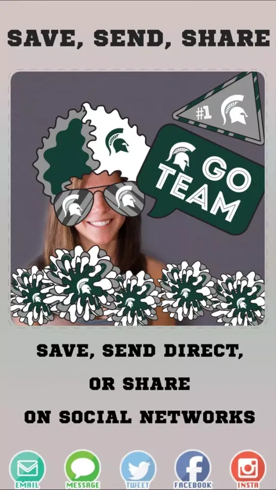 Capturas de tela do Michigan State Spartans Pro Photo Booth Stickers