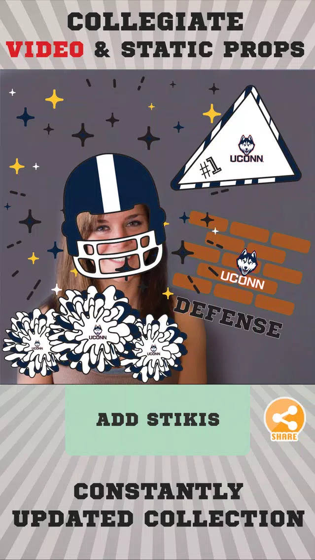 Tangkapan skrin UConn Huskies Animated Stikis