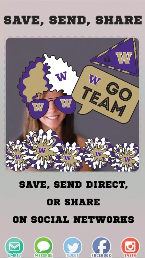 Washington Huskies PLUS Selfie Stickers سکرین شاٹس