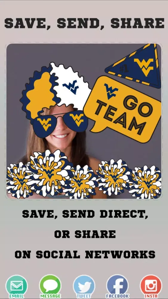 Capturas de tela do West Virginia Mountaineers PLUS Selfie Stickers