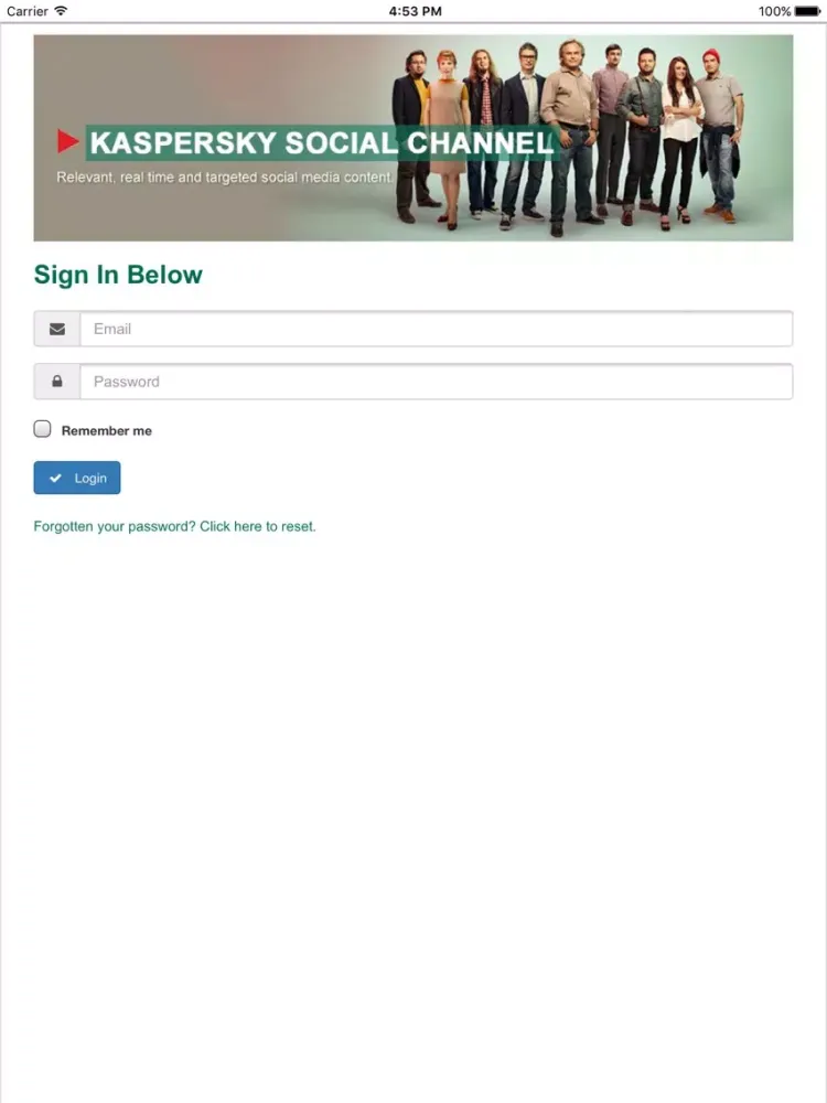 Capturas de pantalla de Kaspersky Social Channel iPad 