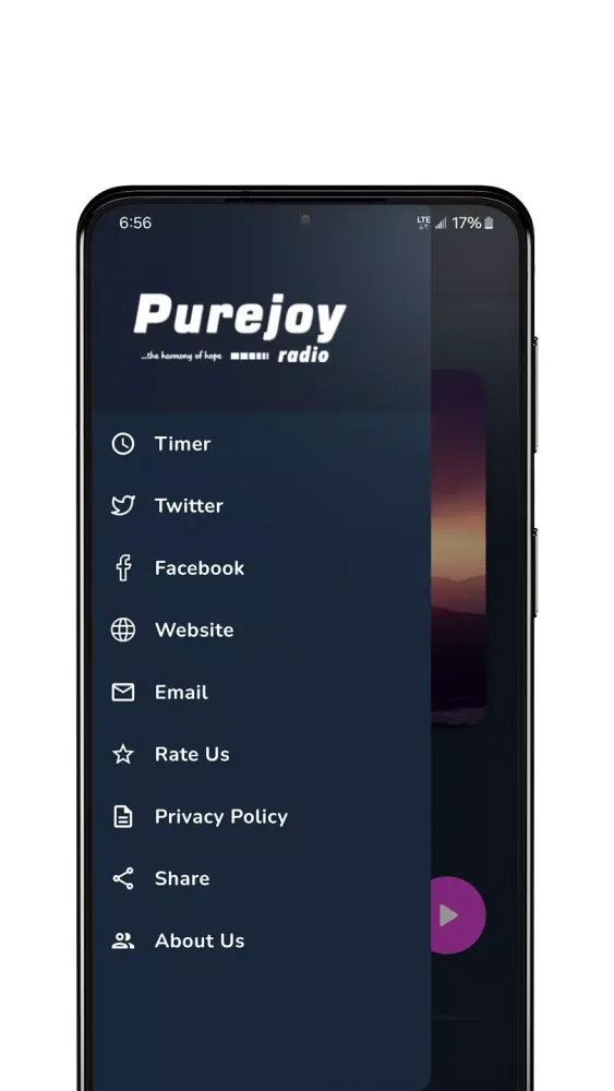 Tangkapan layar Pure Joy Radio