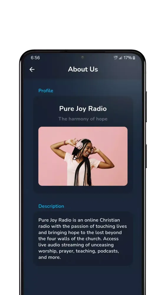 Tangkapan layar Pure Joy Radio