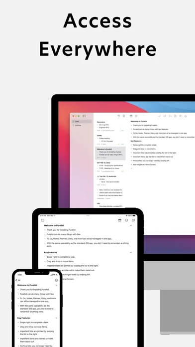 Purelist: Notes & Tasks Ekran Görüntüleri