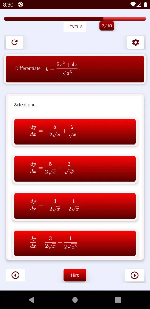 Скриншоты Calculus Math Quiz and Game