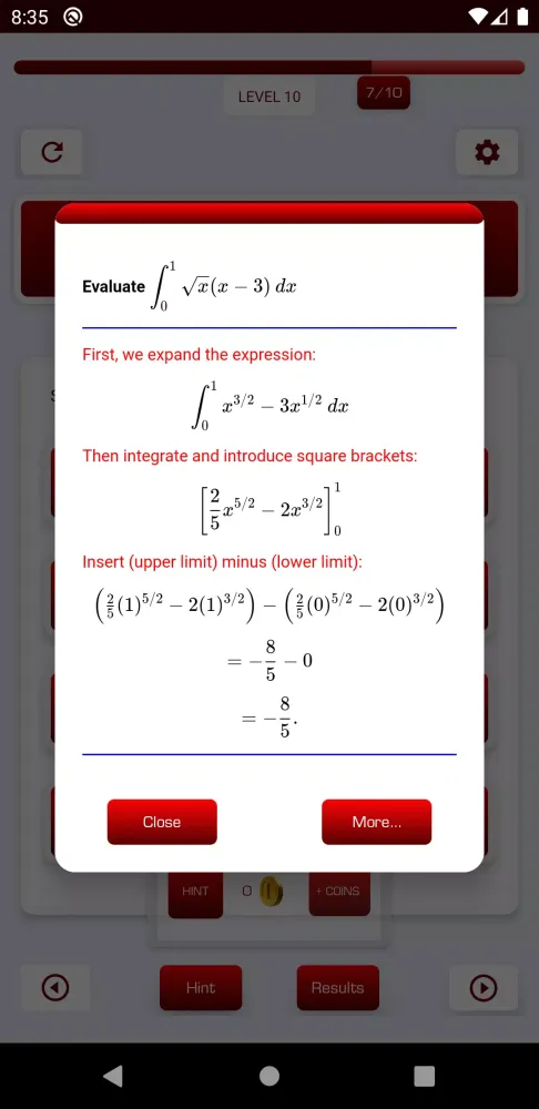 Скриншоты Calculus Math Quiz and Game