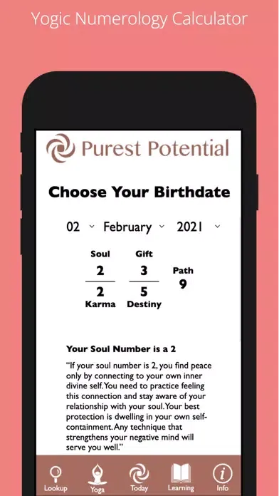 Capturas de tela do Yogic Numerology Calculator