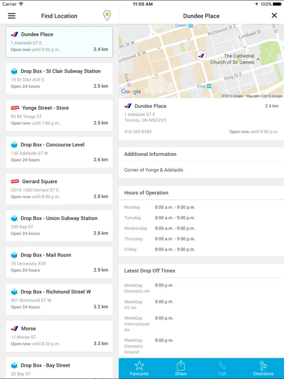 Purolator iPad  Screenshots