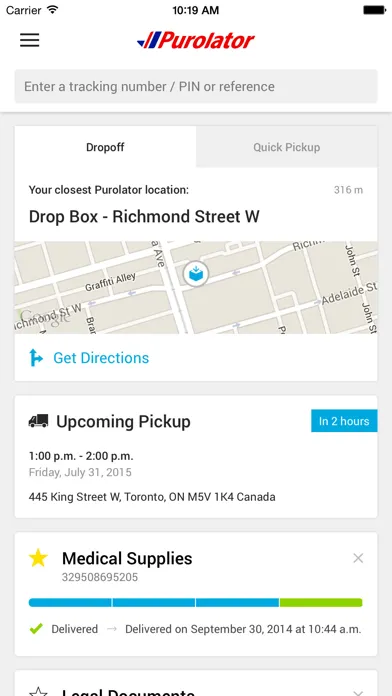 Purolator Screenshots