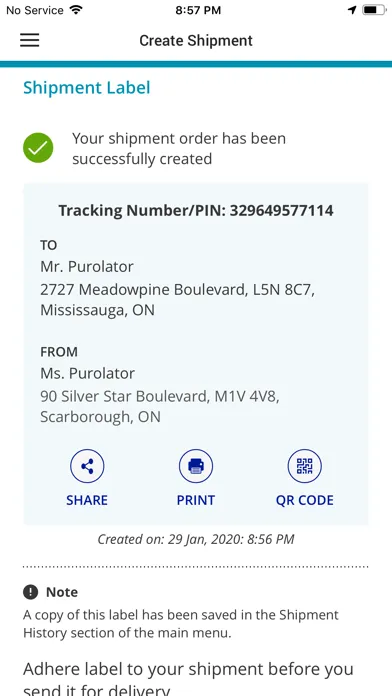Purolator Screenshots
