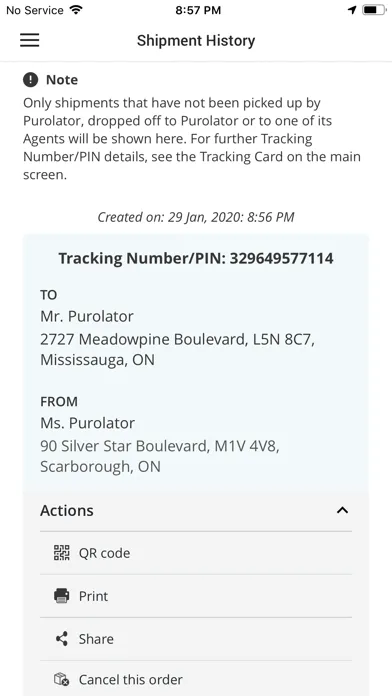 Purolator Screenshots