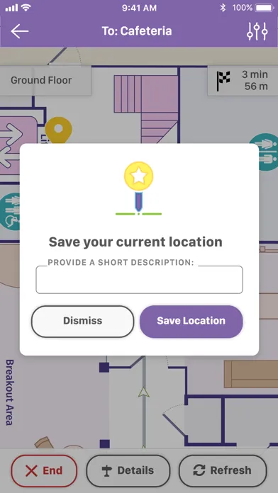 Capturas de tela do Purple Wayfinding