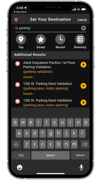 Capturas de pantalla de VCU Health Way Finder