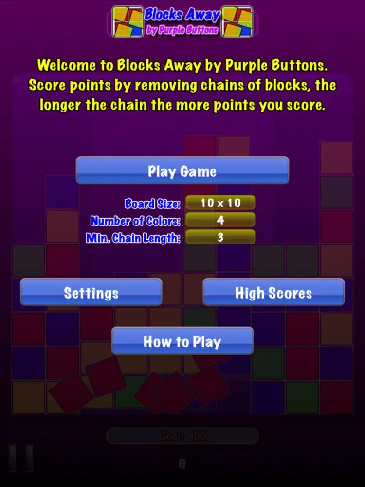 ภาพหน้าจอของ Blocks Away by Purple Buttons iPad 