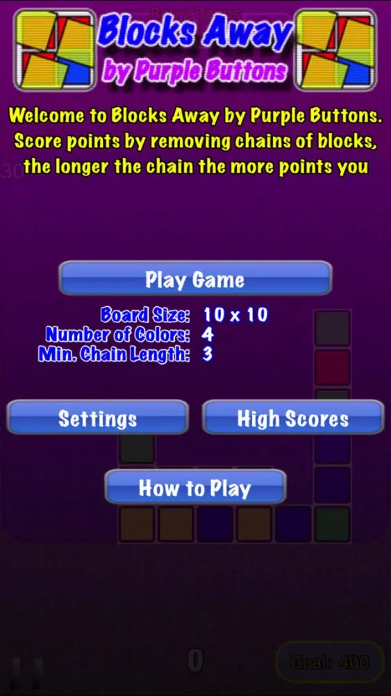 ภาพหน้าจอของ Blocks Away by Purple Buttons