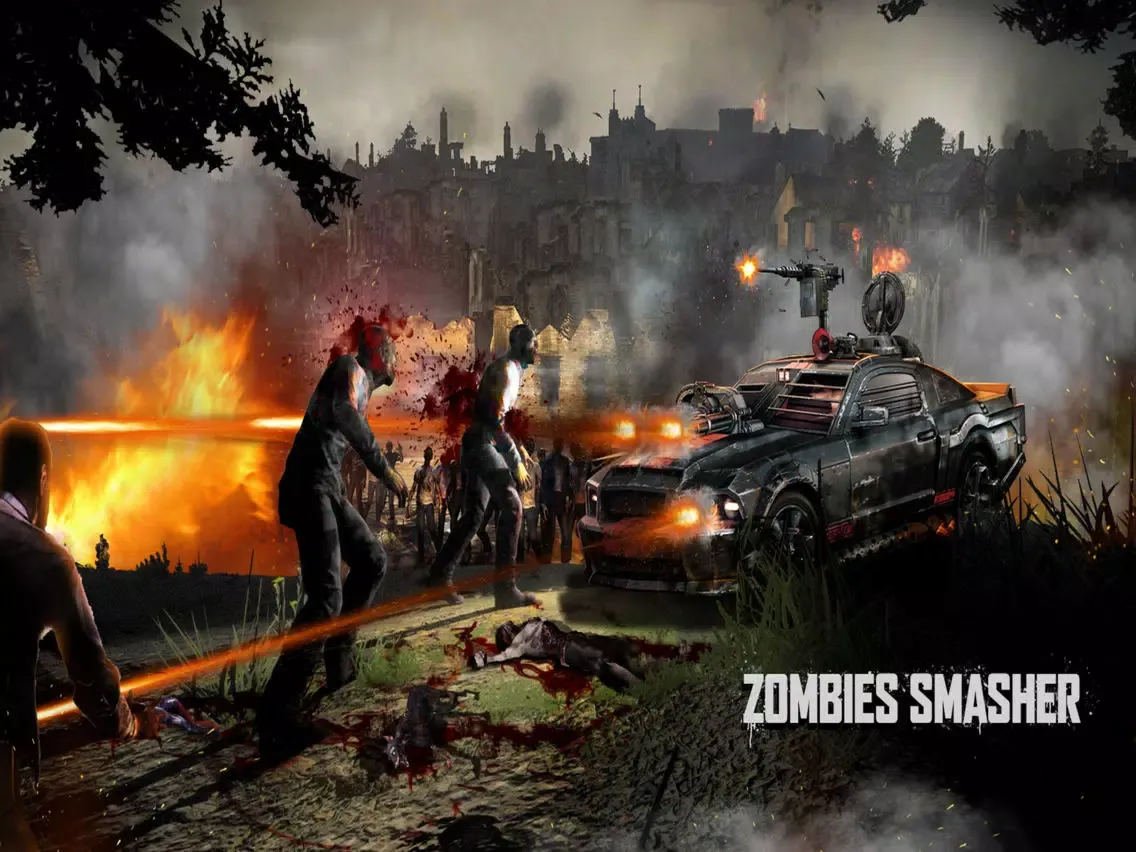 Ảnh chụp màn hình của Zombie Smasher: Drive Shoot and Kill in Apocalypse iPad 