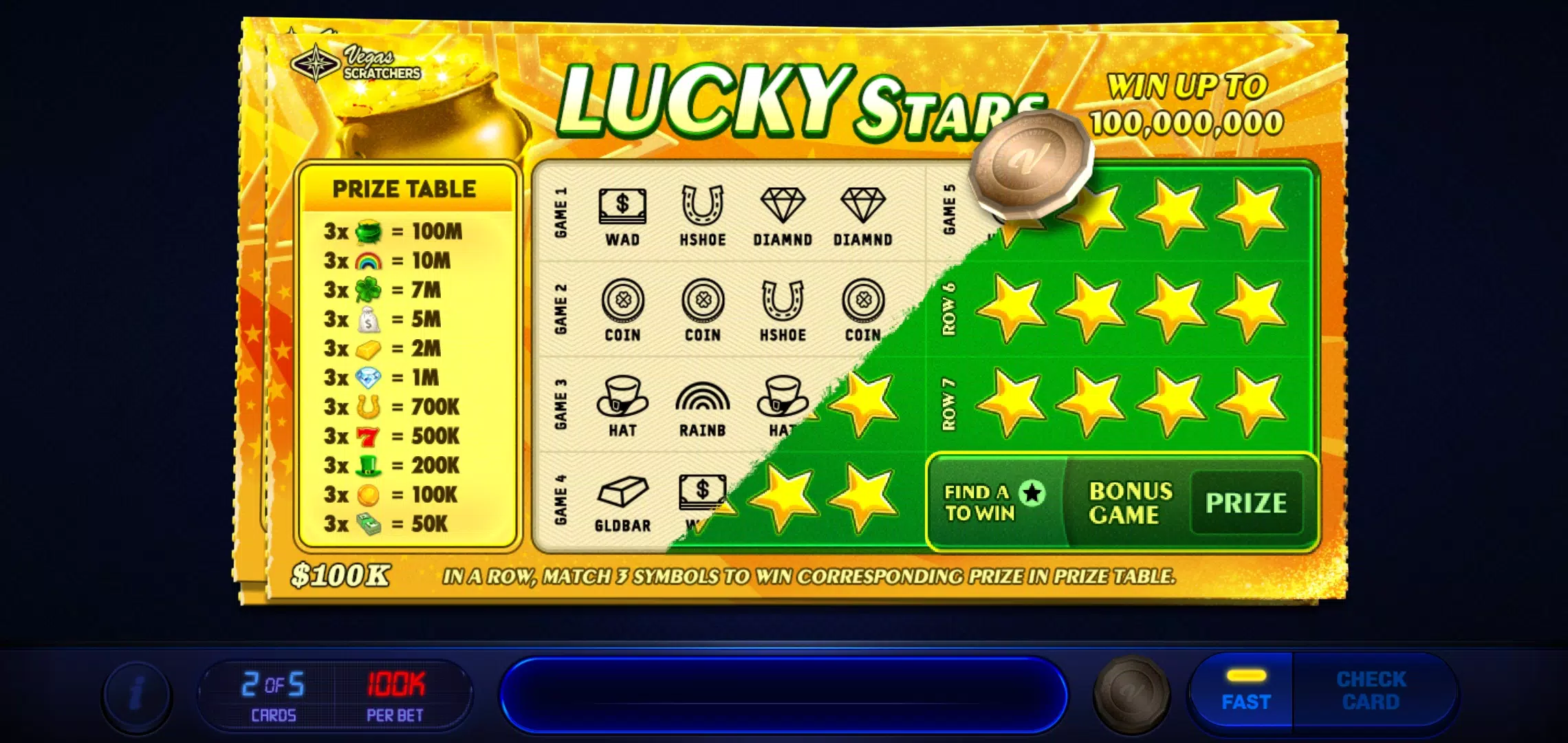 Vegas Lottery Scratchers Screenshots