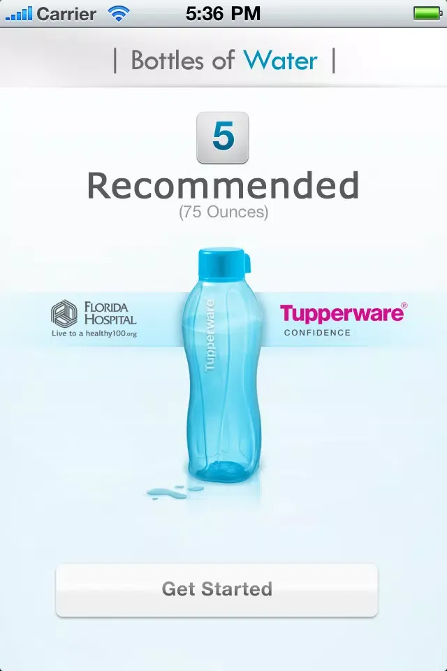 Capturas de pantalla de Healthy 100 & Tupperware Water Tracker