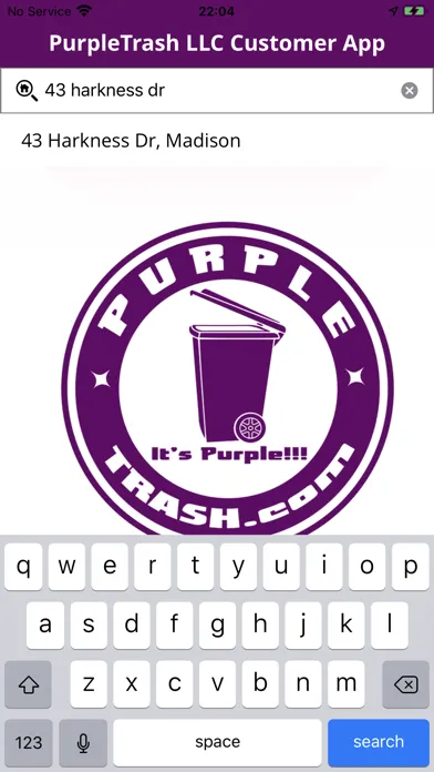 Capturas de pantalla de PurpleTrash LLC Customer App