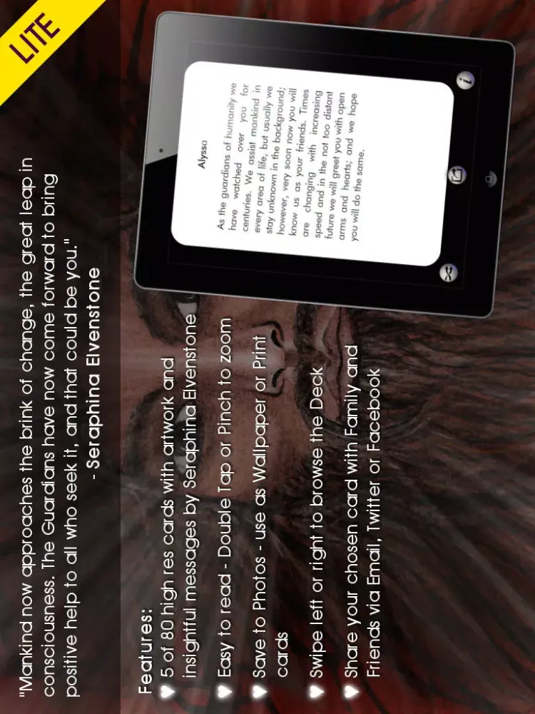 Tangkapan layar Guardians LITE Oracle Cards - Seraphina Elvenstone iPad 