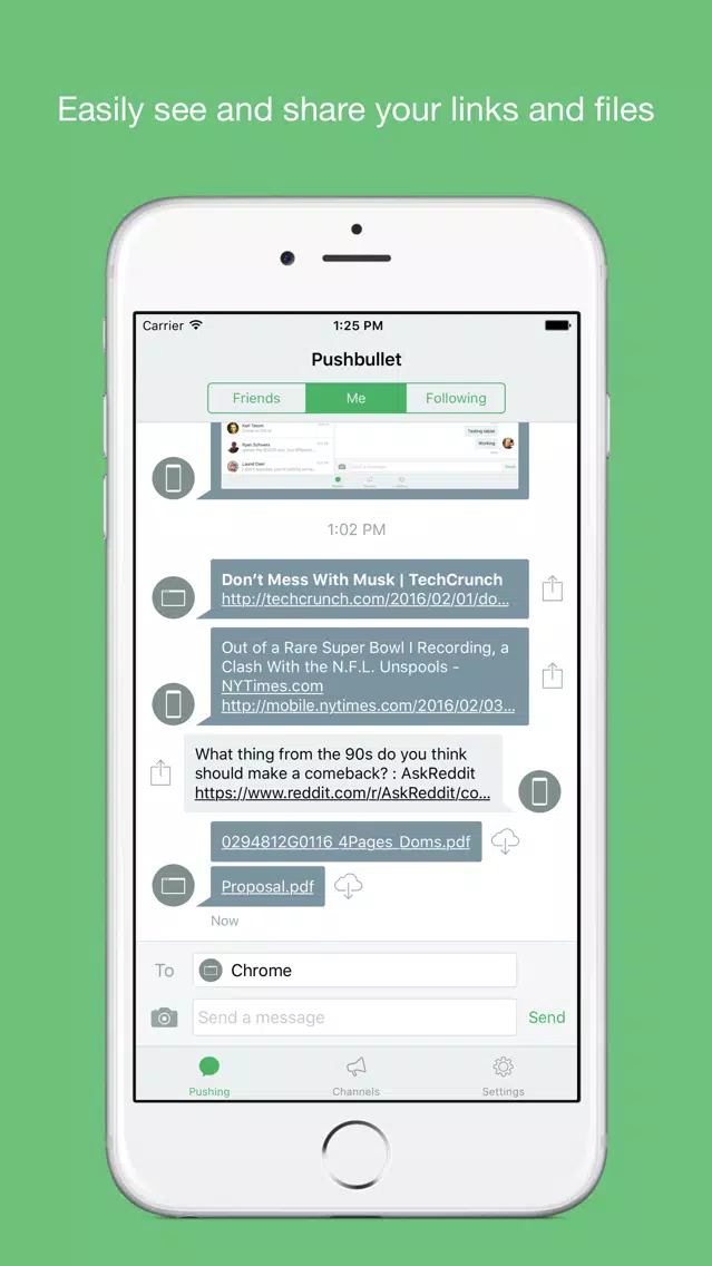 Скриншоты Pushbullet
