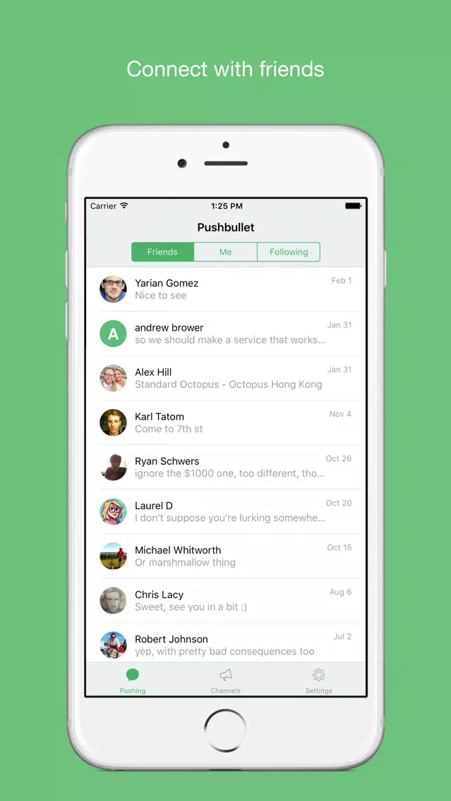 Скриншоты Pushbullet