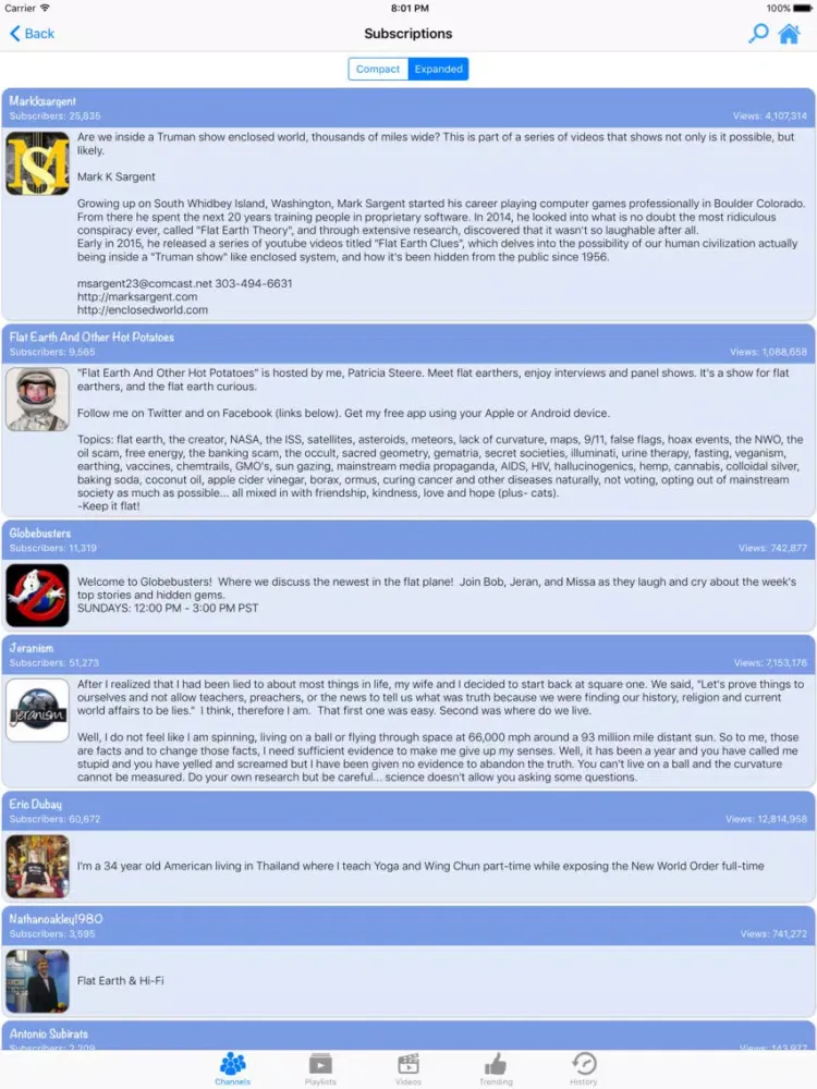 Flat Earth Club iPad  Screenshots