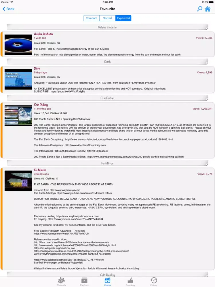 Flat Earth Club iPad  Screenshots