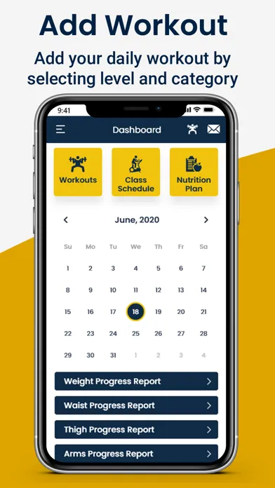 WordPress GYM Application Screenshots