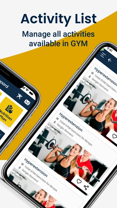 WordPress GYM Application Screenshots