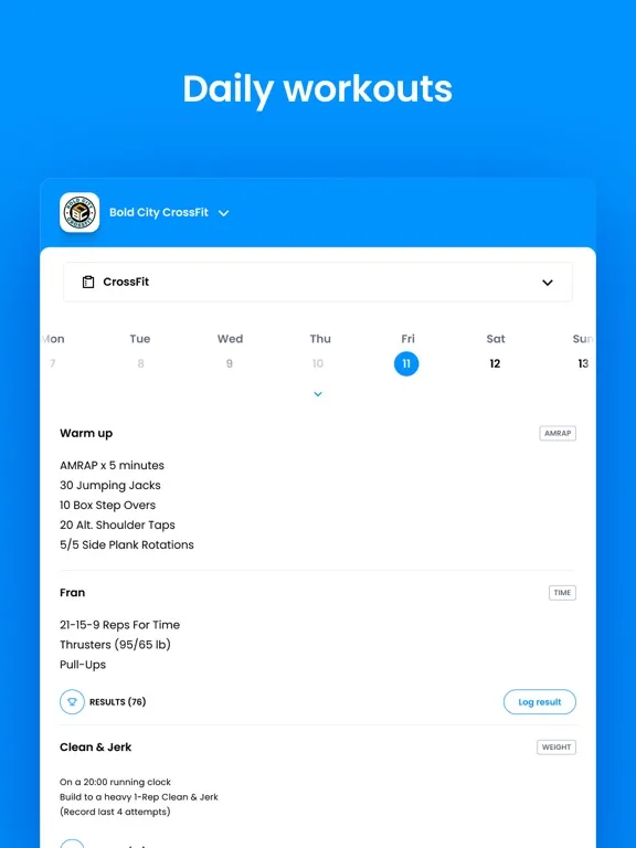 Bold City CrossFit iPad  스크린샷