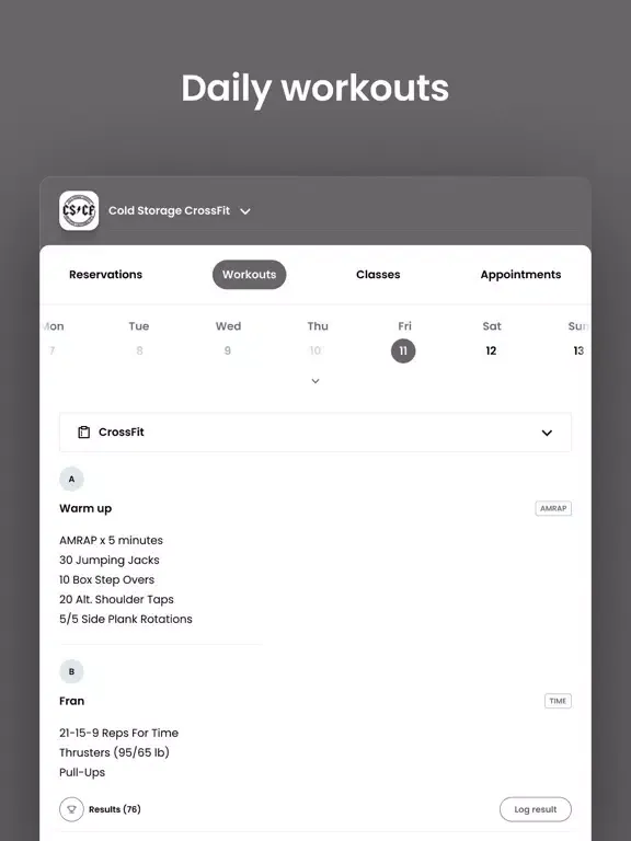 Zrzuty ekranu Cold Storage CrossFit iPad 