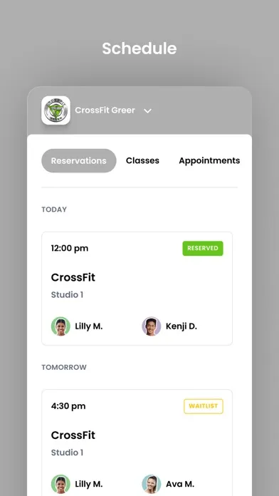 Capturas de tela do CrossFit Greer