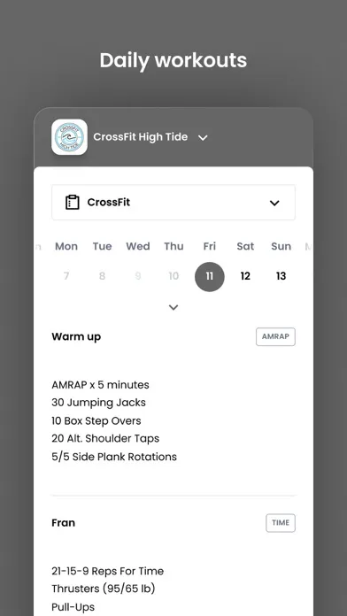 Tangkapan skrin CrossFit HighTide