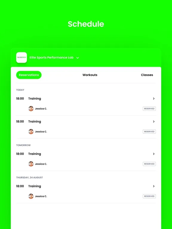Elite Sports Performance Lab iPad  سکرین شاٹس