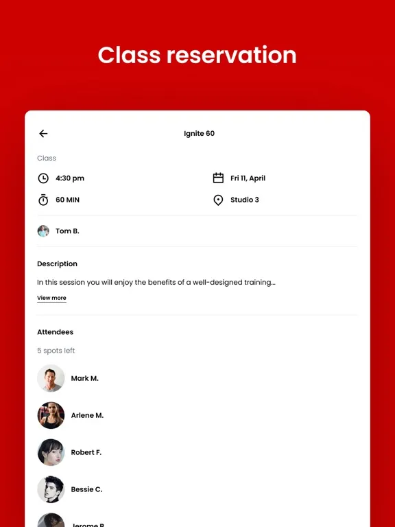 Ignite Performance and Fitness iPad  Screenshots