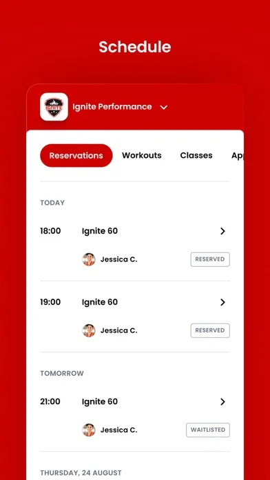 Ignite Performance and Fitness Screenshots