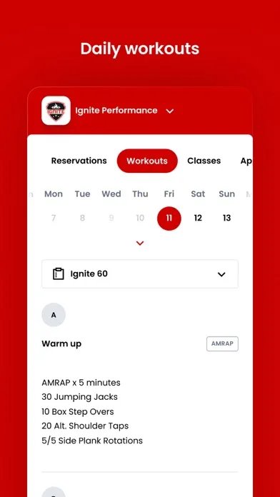 Ignite Performance and Fitness Screenshots
