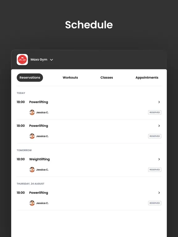 Max's Gym iPad  سکرین شاٹس