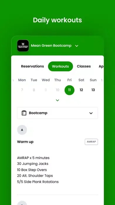 Mean Green Bootcamp स्क्रीनशॉट