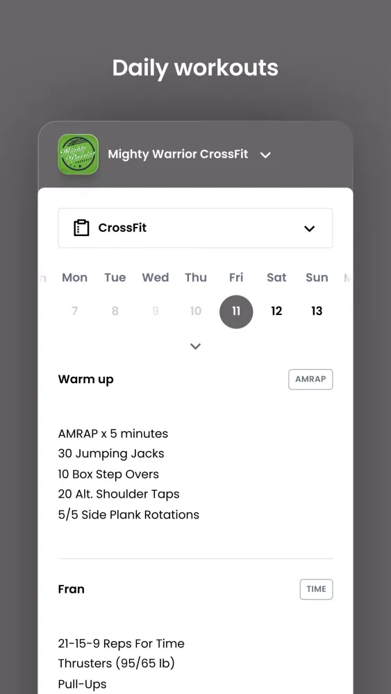 Ảnh chụp màn hình của Mighty Warrior CrossFit