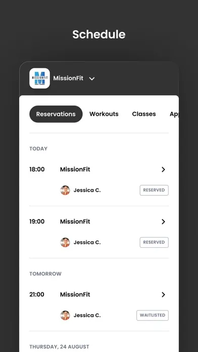 MissionFit Gym应用截图
