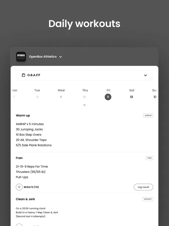 Zrzuty ekranu OpenBox Athletics OBA iPad 